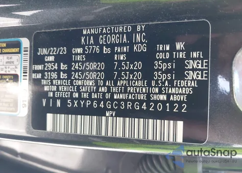 2024 Kia Telluride S z USA, uszkodzony, nr VIN 5XYP64GC3RG420122